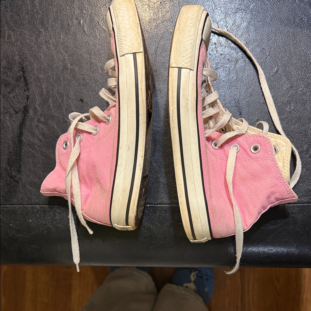Converse Pink Canvas High-Tops - Picture 4 of 7